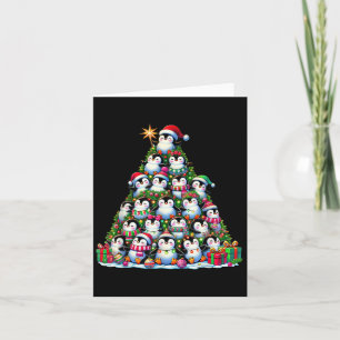 Carte Penguin Noël Arbre drôle Penguin Noël