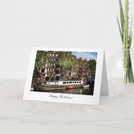 Carte Peniche De Canal D Amsterdam Joyeux Anniversaire Zazzle Fr