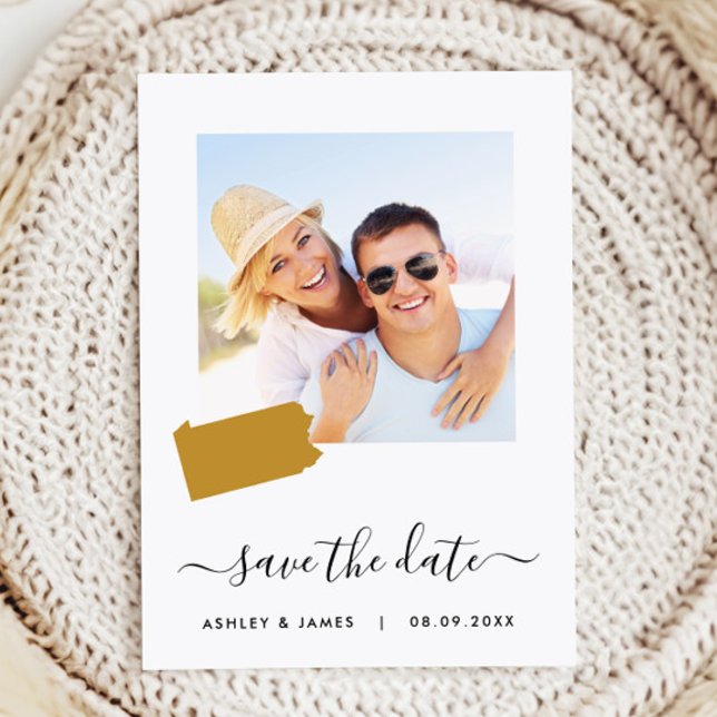 Carte Pennsylvanie Mariage photo Enregistrer la ca (Créateur téléchargé)