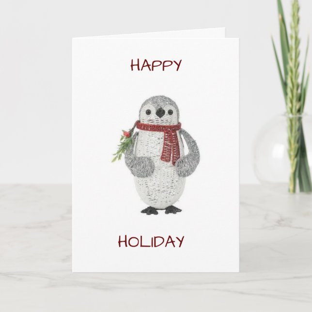 CARTE PENQUIN GET DIT MERRY CHRISTMAS CARD (Devant)