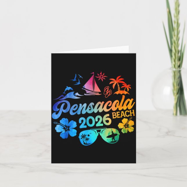 Carte Pensacola Beach Florida 2026 Vacation Tie Dye Summ (Devant)
