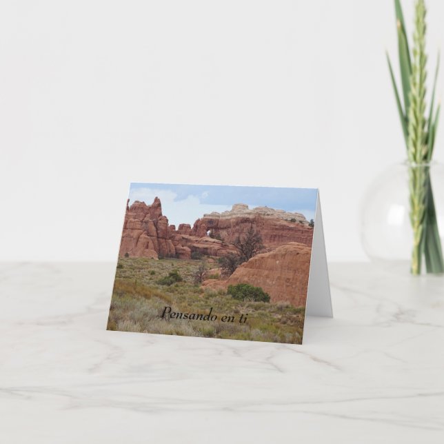 Carte Pensando en ti (penser à vous) carte, espagnol (Devant)