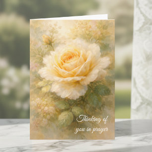 Carte Pensant à toi dans la prière Rose jaune chrétienne