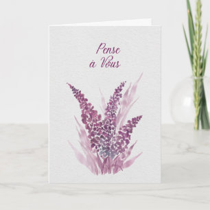 Carte Pense à Vous – Sympathie Lavande & Pensées Affectu