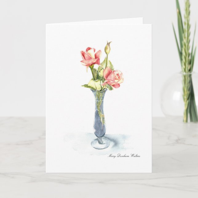 Carte Pensée à vous aquarelle par Mary Dunham Walters (Devant)