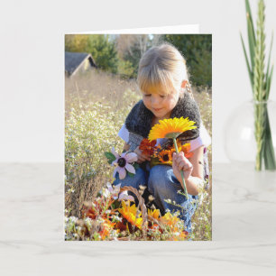 Carte pensée à vous aujourd'hui-petite fille avec des