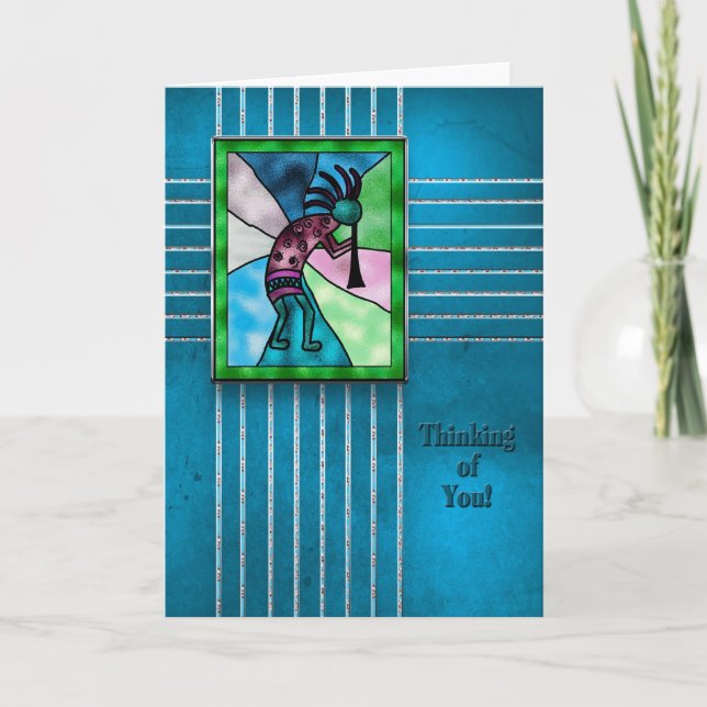 Carte Pensée à vous Kokopelli - collection indienne (Devant)