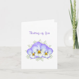 Carte Pensée à vous petit bouquet assez pourpre de