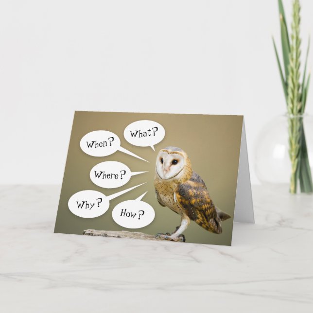 Carte Pensée amusante de vous Owl vous chérit (Devant)