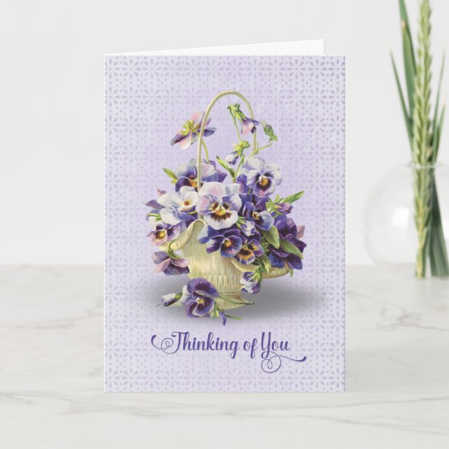 Carte pensée bouquet-pensant à vous (Devant)