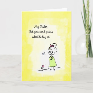 Carte Pensée mignonne à vous jour de soeur avec la
