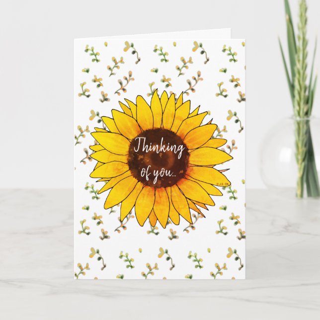 Carte pensée pour toi (floral) (Devant)