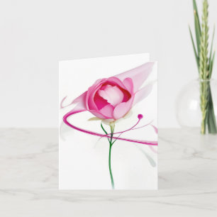 Carte Pensée pour Vous Bourgeon de Pivoine Rose Abstrait