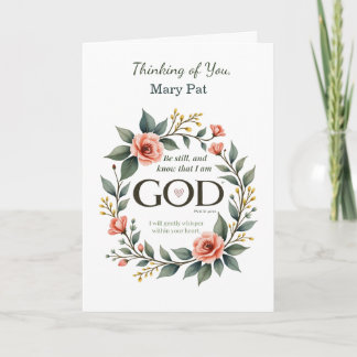 Carte Pensée religieuse de vous Couronne florale