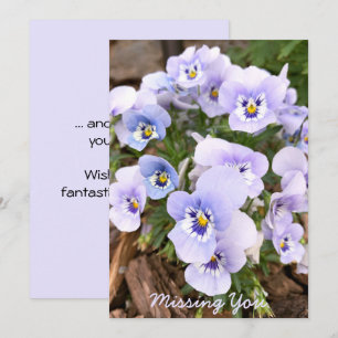 Carte Pensées de violettes pastel violet personnalisées