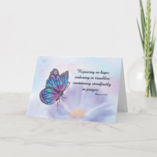 Carte Pensées et prières dans le papillon du temps diffi