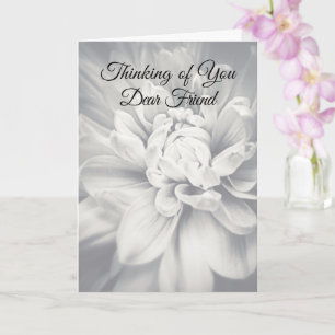 Carte Pensées pour toi cher ami Fleurs personnalisées