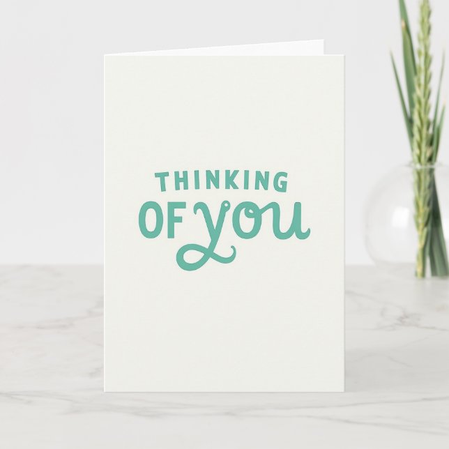 Carte Pensées Pour Toi Menthe (Devant)