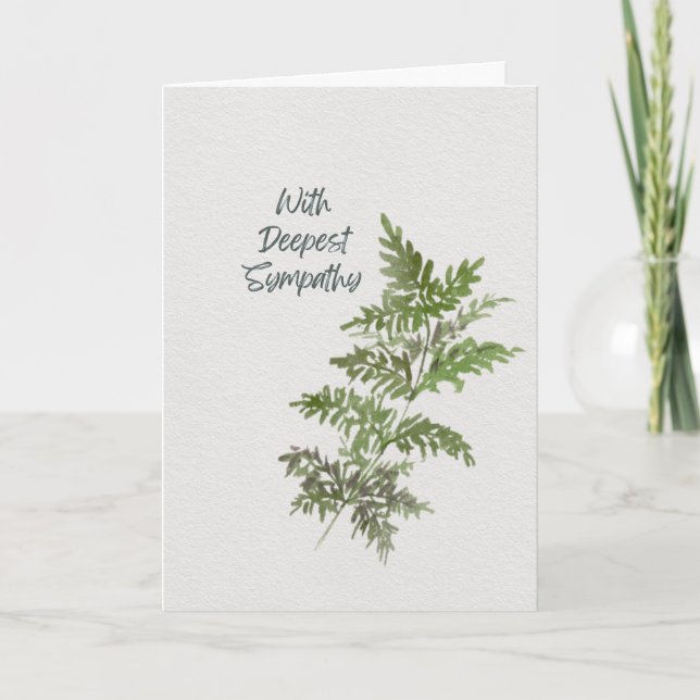 Carte Pensées pour Vous – Fougère Verte (Devant)