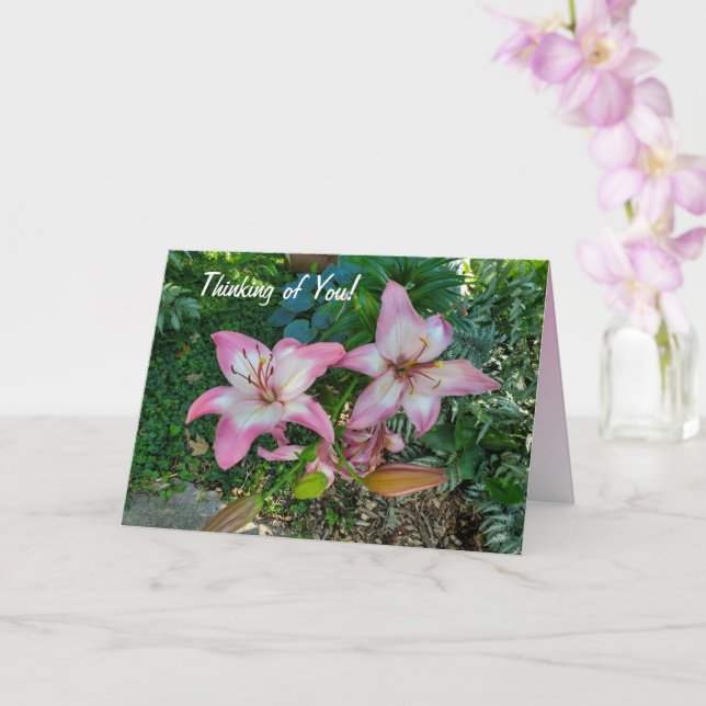 Carte Penser à toi Pink Lily (Orchidée)
