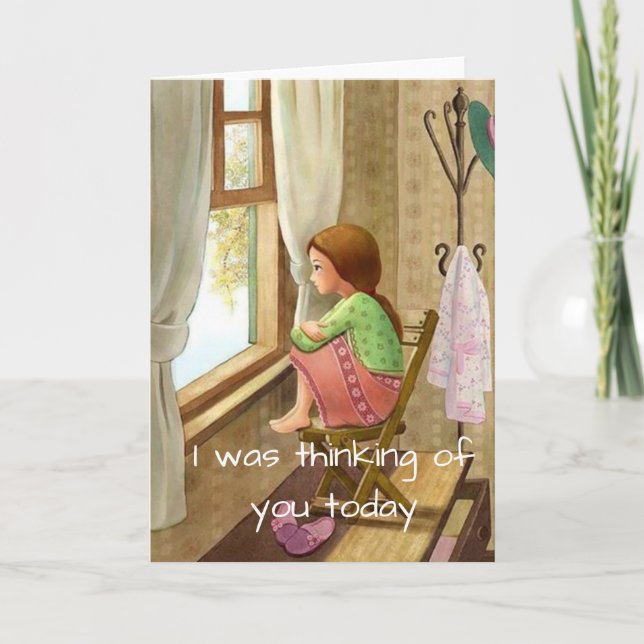 Carte Penser à votre carte, encouragement, sympathie (Devant)