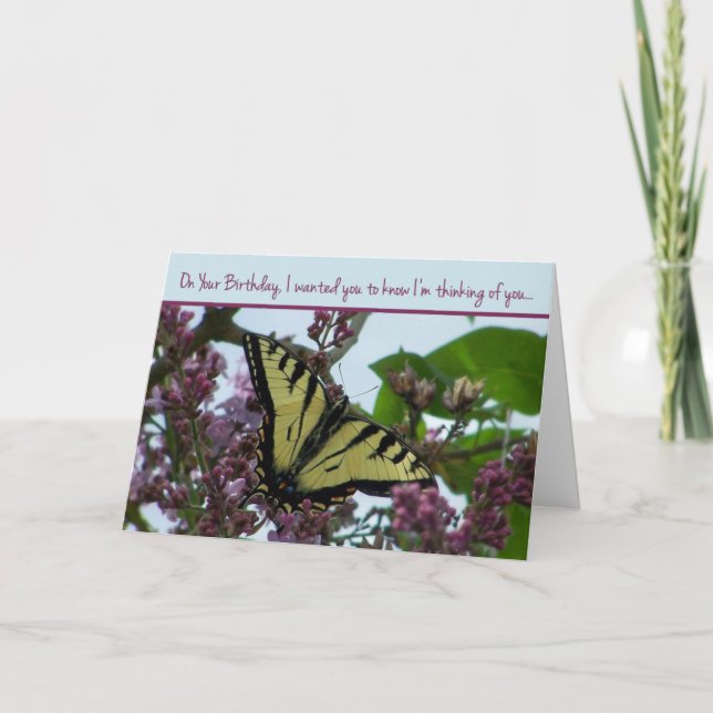 Carte Penser à vous à votre anniversaire (Devant)