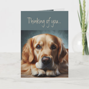 Carte Penser à vous aimer Miss You Golden Retriever Chie