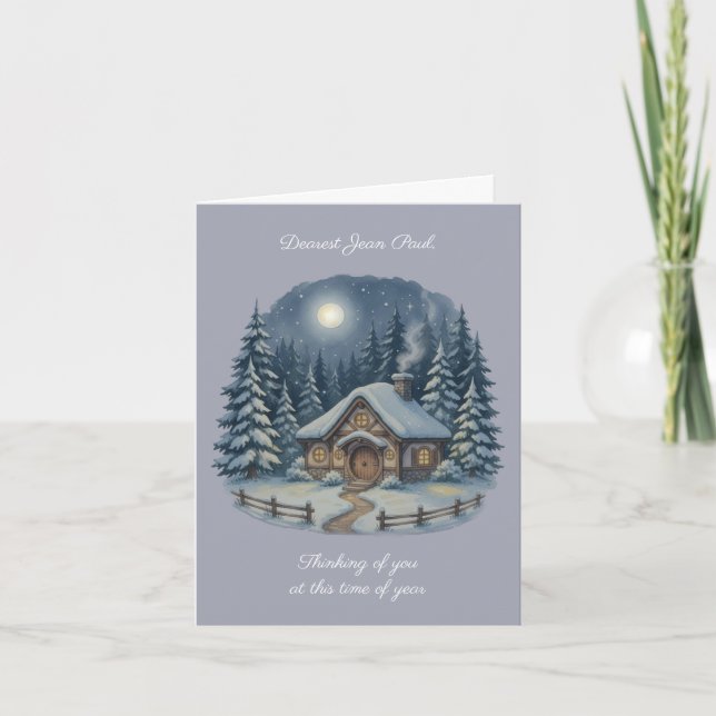 Carte Penser à vous après la mort d'amour un Noël (Devant)
