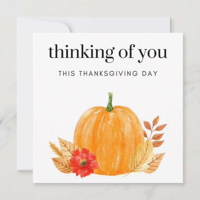 Carte Penser à vous ce salut du jour de Thanksgiving (Devant)
