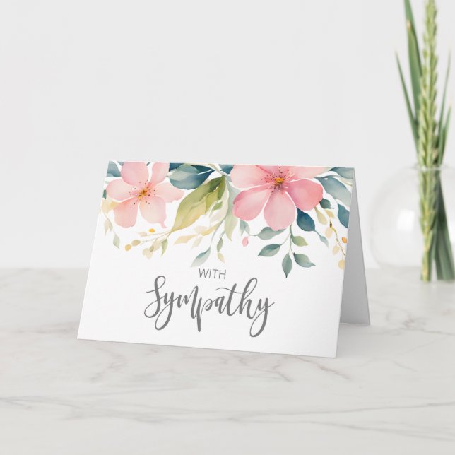 Carte penser à vous condoléances endeuillée perte aimée (Devant)