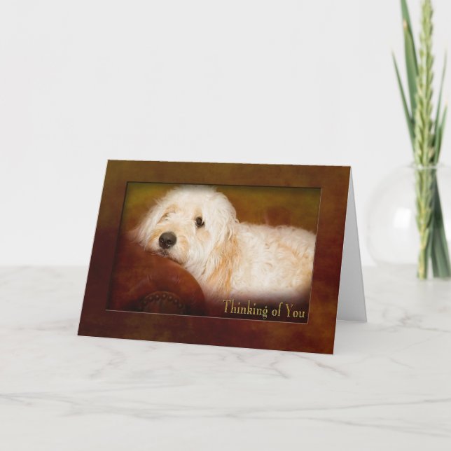CARTE PENSER À VOUS - DOODLE D'OR (PET) SUR CANAPÉ (Devant)