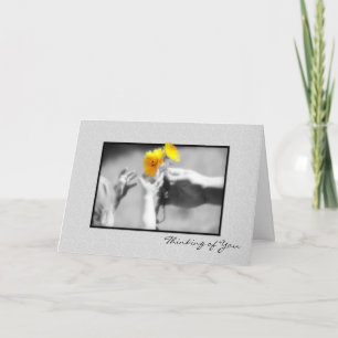 Carte Penser à vous du père pour les marguerites de fill
