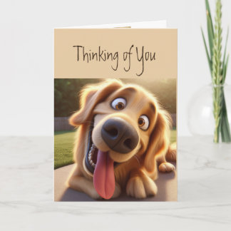 Carte Penser à vous me rend heureux chien amusant