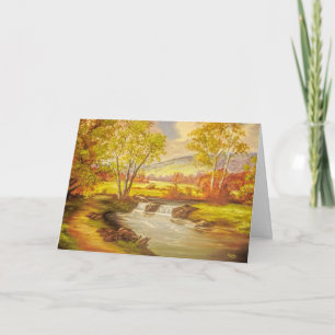 Carte Penser à vous paisible arbres d'automne et rivière
