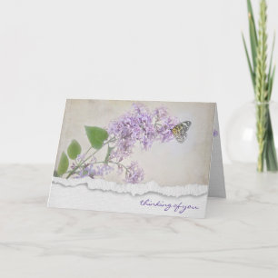 Carte penser à vous-papillon sur lilas