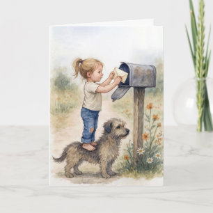 Carte Penser à vous Petite Fille Envoyer une lettre