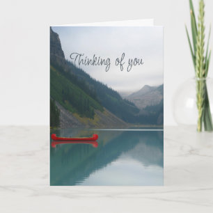 Carte Pensez à vous Canot Rouge Calm Lake Mountains