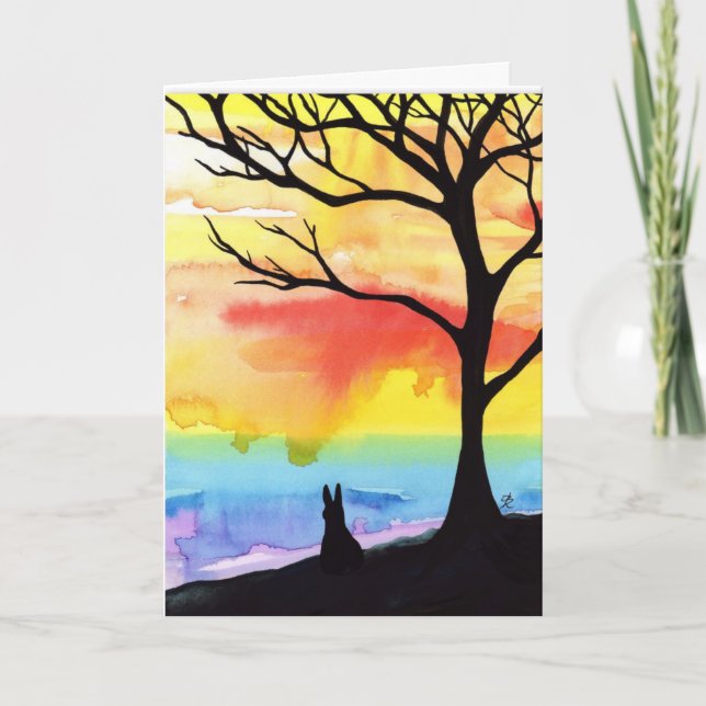 Carte Pensez à vous Mlle Rabbit Card par Bihrle (Devant)