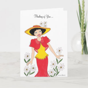 Carte Pensez à vous Rouge et Jaune