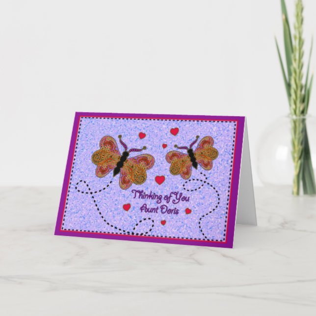 Carte Pensez à vous tante Doris (Devant)