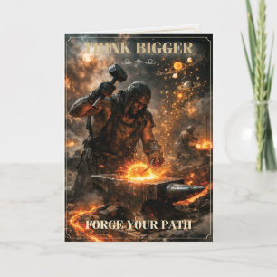 Carte Pensez plus grand forge votre chemin Impression de