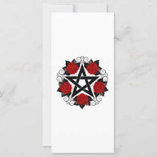 Carte Pentagramme aux roses rouges