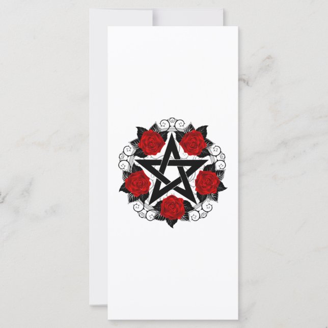 Carte Pentagramme aux roses rouges (Devant)