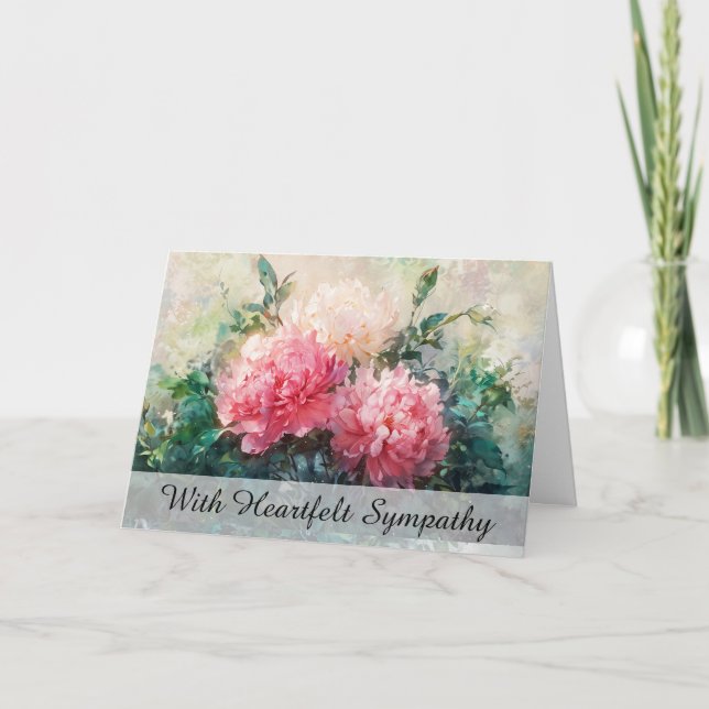 Carte *~* Peony rose Peony Peinture TV2 Sympathie Amour  (Devant)