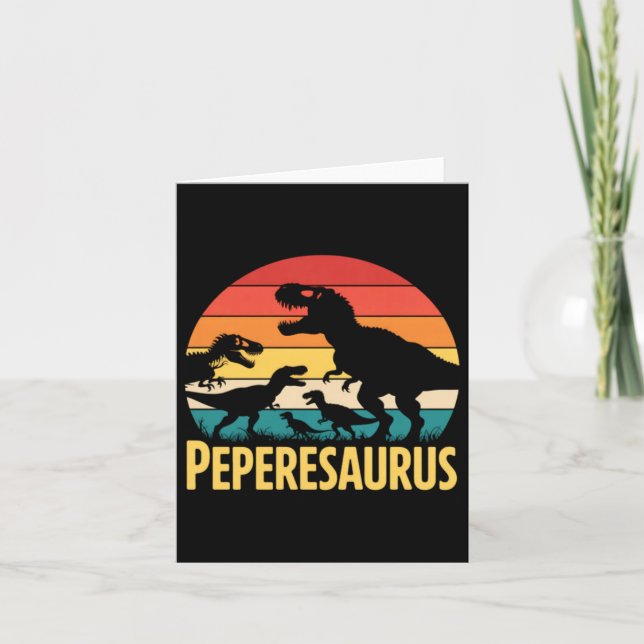 Carte Peperesaurus T Rex Dinosaure Pepere Saurus Famille (Devant)