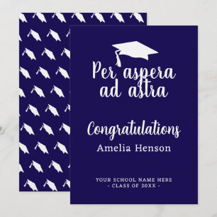 Carte Per aspera ad astra Latin Félicitations Casquette 