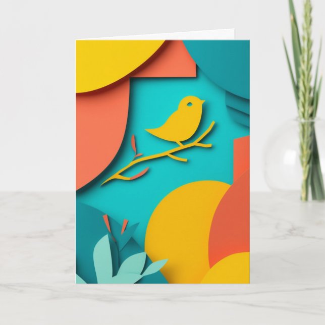 Carte Perchoir d'oiseau ensoleillé (Devant)