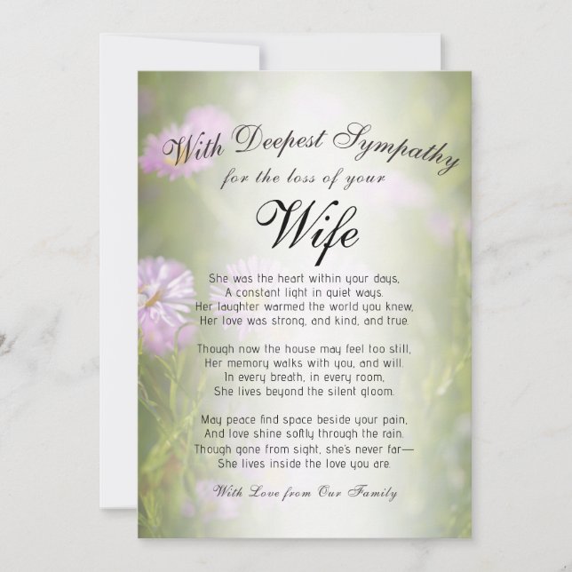 Carte Perdre un mémorial pour une femme (Devant)