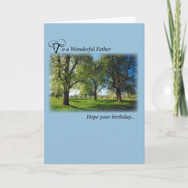 Carte Père Anniversaire, Arbres (Devant)