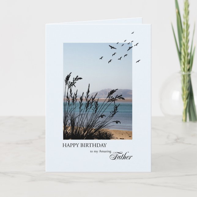 Carte Père Anniversaire, Scène Balnéaire (Devant)